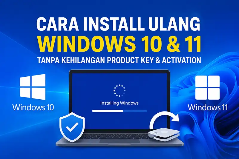 Cara Install Ulang Windows 10 dan 11 Tanpa Kehilangan Product Key & Activation